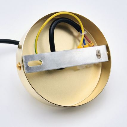 Candeeiro suspenso HARMA 1xE27/15W/230V diâmetro 14 cm branco/dourado