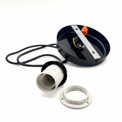 Candeeiro suspenso HARMA 1xE27/15W/230V diâmetro 14 cm branco/preto