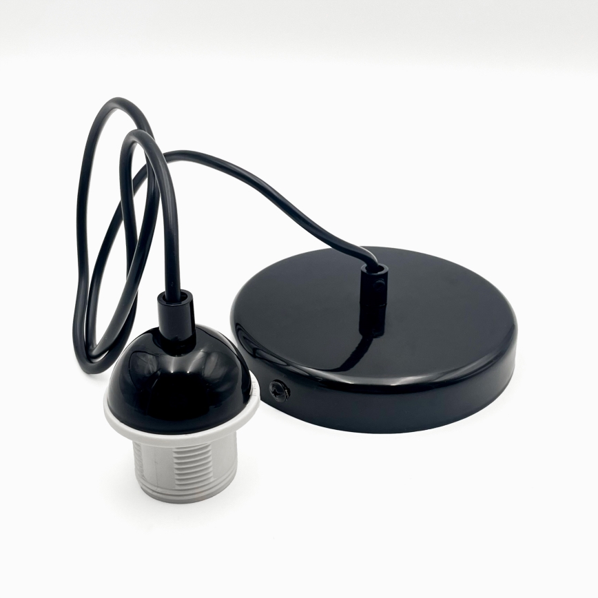 Candeeiro suspenso HARMA 1xE27/15W/230V diâmetro 20 cm branco/preto