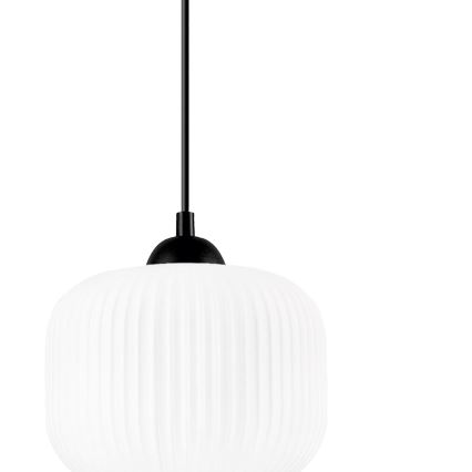 Candeeiro suspenso HARMA 1xE27/15W/230V diâmetro 20 cm branco/preto