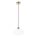 Candeeiro suspenso HARMA 1xE27/15W/230V diâmetro 25 cm branco/dourado