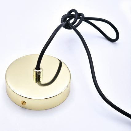 Candeeiro suspenso HARMA 1xE27/15W/230V diâmetro 25 cm branco/dourado