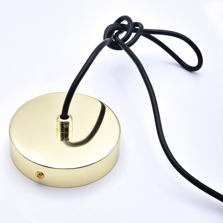 Candeeiro suspenso HARMA 1xE27/15W/230V diâmetro 25 cm branco/dourado