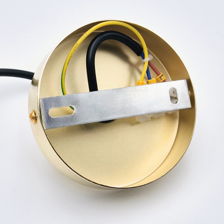 Candeeiro suspenso HARMA 1xE27/15W/230V diâmetro 25 cm branco/dourado