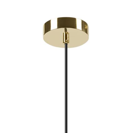 Candeeiro suspenso HARMA 1xE27/15W/230V diâmetro 25 cm branco/dourado