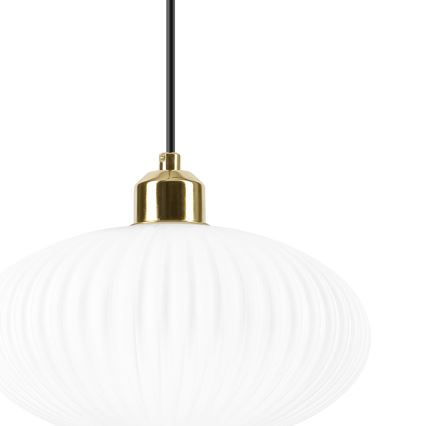 Candeeiro suspenso HARMA 1xE27/15W/230V diâmetro 25 cm branco/dourado