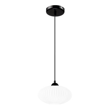 Candeeiro suspenso HARMA 1xE27/15W/230V diâmetro 25 cm branco/preto