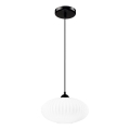 Candeeiro suspenso HARMA 1xE27/15W/230V diâmetro 30 cm branco/preto
