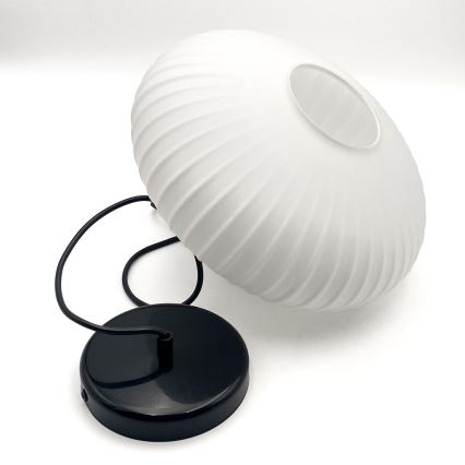 Candeeiro suspenso HARMA 1xE27/15W/230V diâmetro 30 cm branco/preto