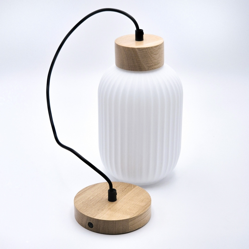 Candeeiro suspenso HARMONY 1xE27/15W/230V diâmetro 14 cm branco/carvalho