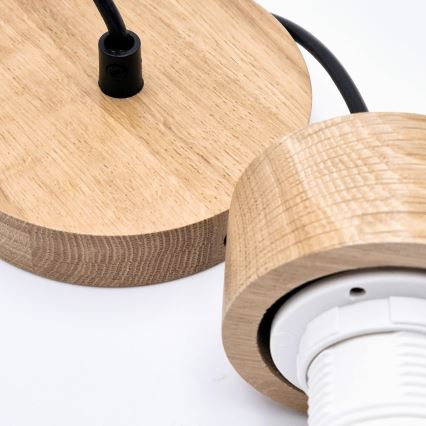 Candeeiro suspenso HARMONY 1xE27/15W/230V diâmetro 14 cm branco/carvalho