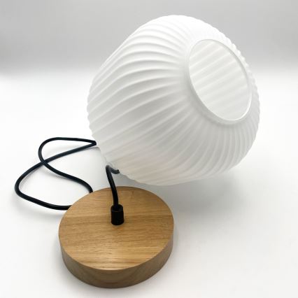 Candeeiro suspenso HARMONY 1xE27/15W/230V diâmetro 20 cm branco/carvalho