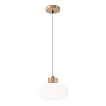 Candeeiro suspenso HARMONY 1xE27/15W/230V diâmetro 25 cm branco/carvalho