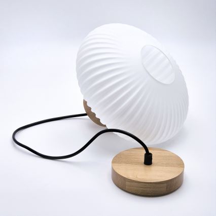 Candeeiro suspenso HARMONY 1xE27/15W/230V diâmetro 25 cm branco/carvalho