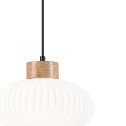 Candeeiro suspenso HARMONY 1xE27/15W/230V diâmetro 25 cm branco/carvalho