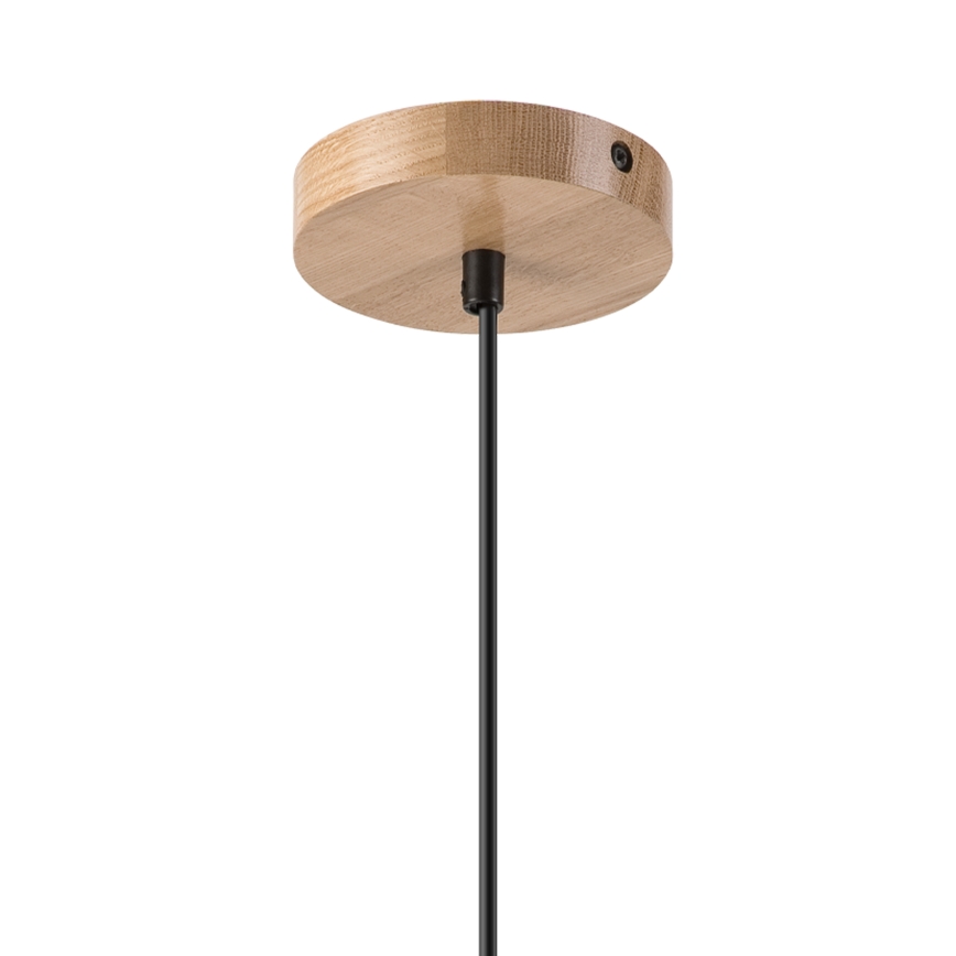 Candeeiro suspenso HARMONY 1xE27/15W/230V diâmetro 25 cm branco/carvalho