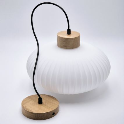 Candeeiro suspenso HARMONY 1xE27/15W/230V diâmetro 30 cm branco/carvalho