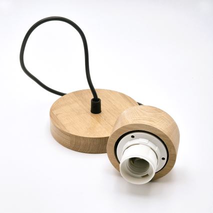 Candeeiro suspenso HARMONY 1xE27/15W/230V diâmetro 30 cm branco/carvalho