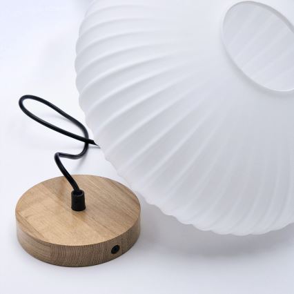 Candeeiro suspenso HARMONY 1xE27/15W/230V diâmetro 30 cm branco/carvalho