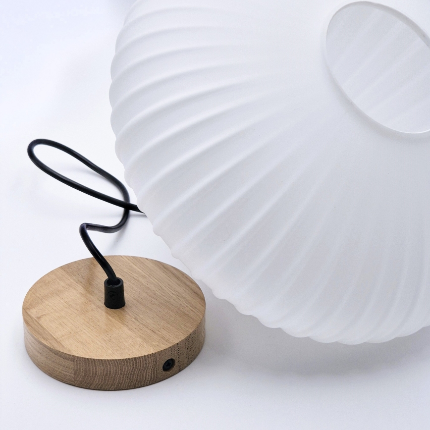 Candeeiro suspenso HARMONY 1xE27/15W/230V diâmetro 30 cm branco/carvalho