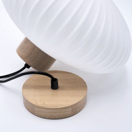 Candeeiro suspenso HARMONY 1xE27/15W/230V diâmetro 30 cm branco/carvalho