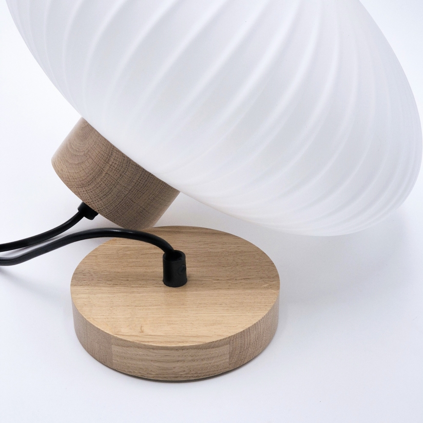 Candeeiro suspenso HARMONY 1xE27/15W/230V diâmetro 30 cm branco/carvalho