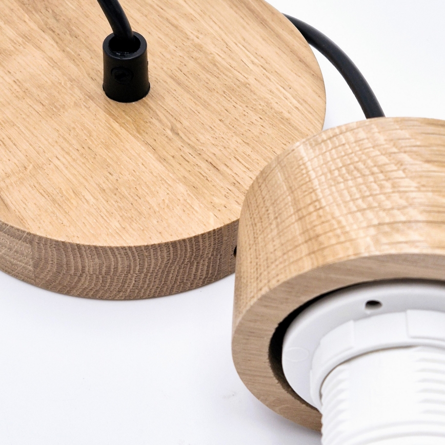 Candeeiro suspenso HARMONY 1xE27/15W/230V diâmetro 30 cm branco/carvalho