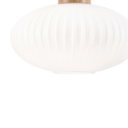 Candeeiro suspenso HARMONY 1xE27/15W/230V diâmetro 30 cm branco/carvalho