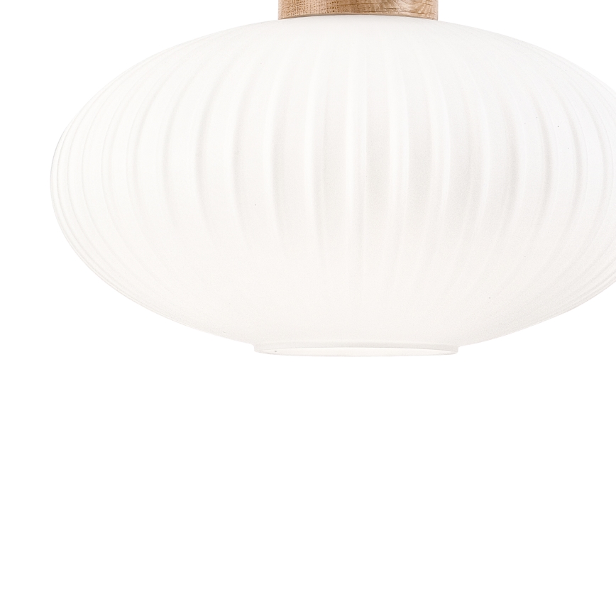 Candeeiro suspenso HARMONY 1xE27/15W/230V diâmetro 30 cm branco/carvalho