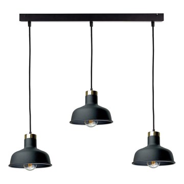 Candeeiro suspenso HEBE 3xE27/60W/230V preto
