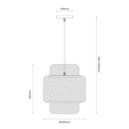 Candeeiro suspenso HESTIA 1xE27/60W/230V diâmetro 30 cm bambu