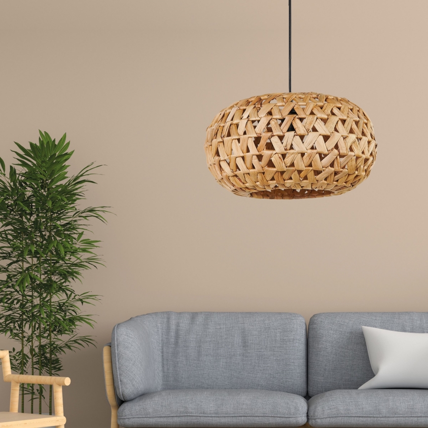 Candeeiro suspenso HOSHI 1xE27/20W/230V diâmetro 38 cm cânhamo