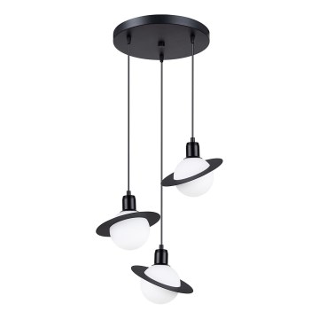 Candeeiro suspenso HYPERION 3xG9/8W/230V preto