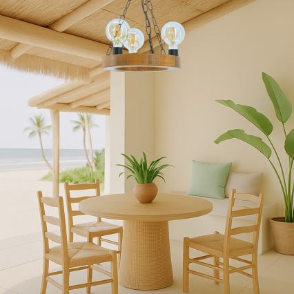 Candeeiro suspenso IOS 3xE27/60W/230V diâmetro 30 cm faia