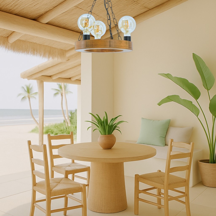 Candeeiro suspenso IOS 3xE27/60W/230V diâmetro 30 cm faia