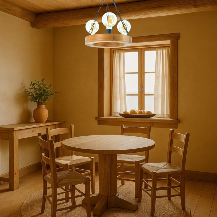 Candeeiro suspenso IOS 3xE27/60W/230V diâmetro 30 cm faia