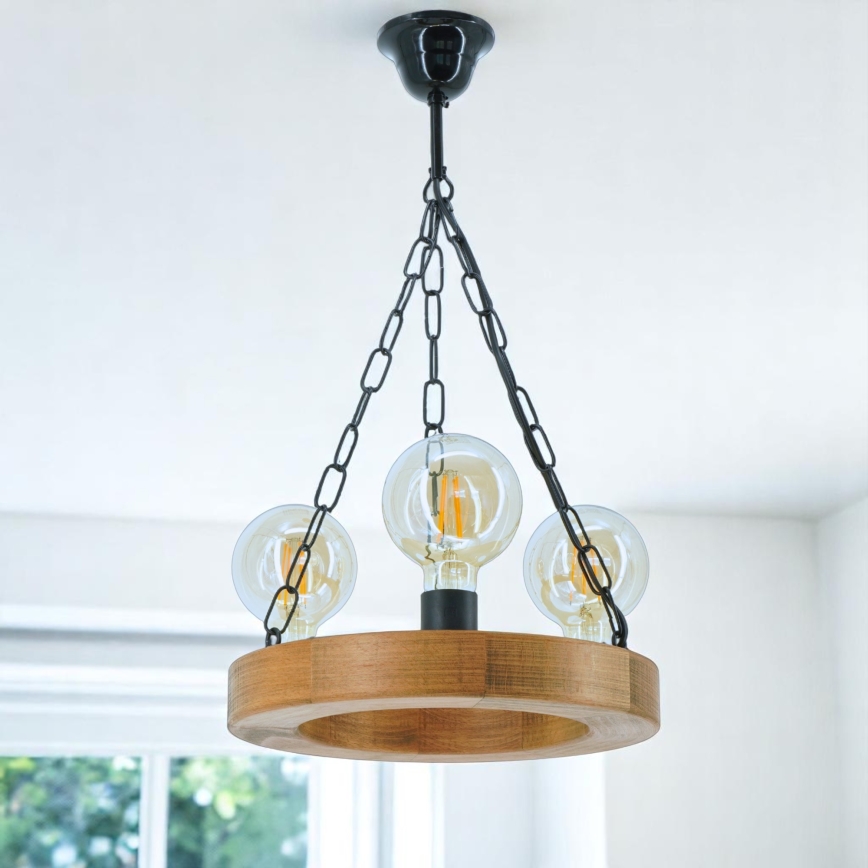 Candeeiro suspenso IOS 3xE27/60W/230V diâmetro 30 cm faia