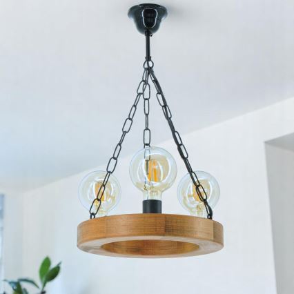 Candeeiro suspenso IOS 3xE27/60W/230V diâmetro 30 cm faia