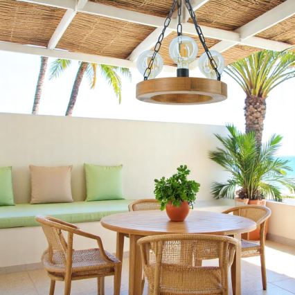 Candeeiro suspenso IOS 3xE27/60W/230V diâmetro 30 cm faia