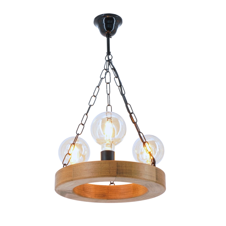 Candeeiro suspenso IOS 3xE27/60W/230V diâmetro 30 cm faia