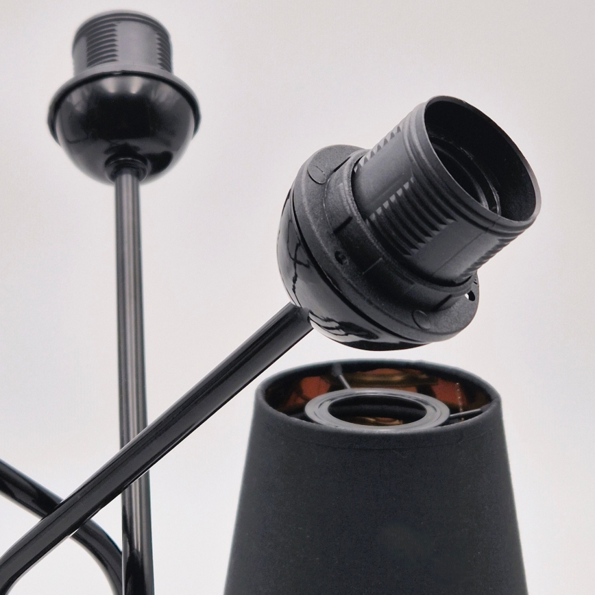 Candeeiro suspenso IRMA 3xE27/15W/230V preto