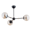 Candeeiro suspenso ITORIS 3xE14/10W/230V preto/dourado