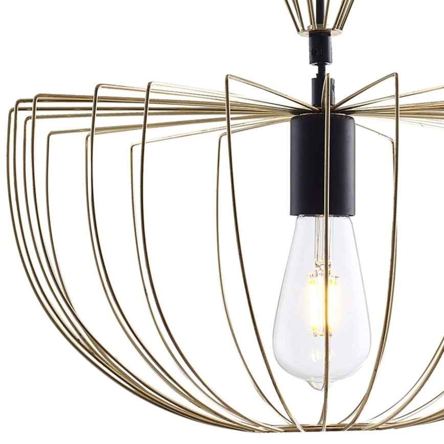 Candeeiro suspenso JASMINA 1xE27/20W/230V diâmetro 40 cm dourado