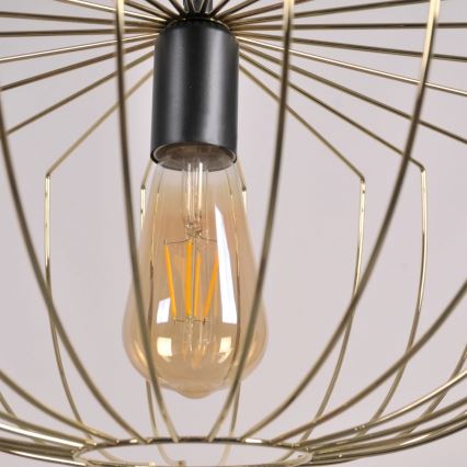 Candeeiro suspenso JASMINA 1xE27/20W/230V diâmetro 40 cm dourado