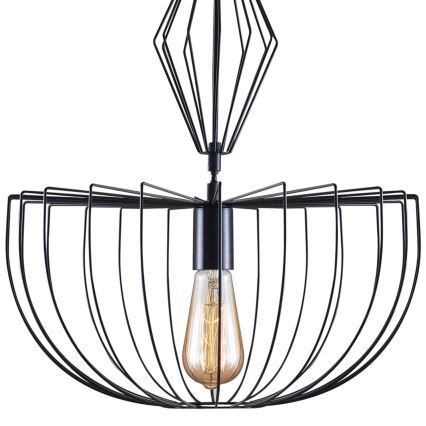 Candeeiro suspenso JASMINA 1xE27/20W/230V diâmetro 40 cm preto