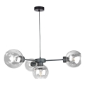Candeeiro suspenso KALIOPE 4xE27/60W/230V preto/transparente