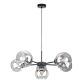 Candeeiro suspenso KALIOPE 6xE27/60W/230V preto/transparente
