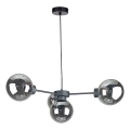 Candeeiro suspenso KALIOPE II 4xE14/50W/230V preto/fumado preto