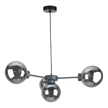 Candeeiro suspenso KALIOPE II 4xE14/50W/230V preto/fumado preto