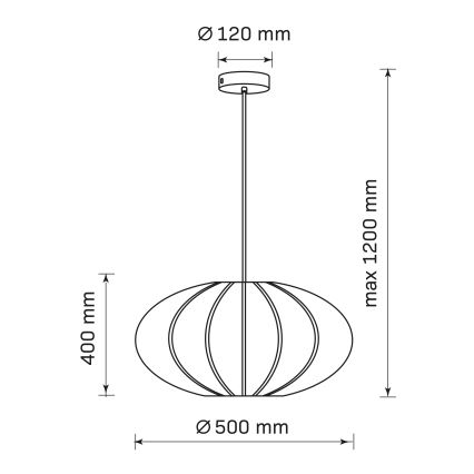 Candeeiro suspenso KINU 1xE27/20W/230V diâmetro 50 cm branco
